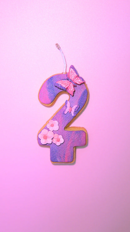 CUSTOM Edible Birthday Candle Single Numbers