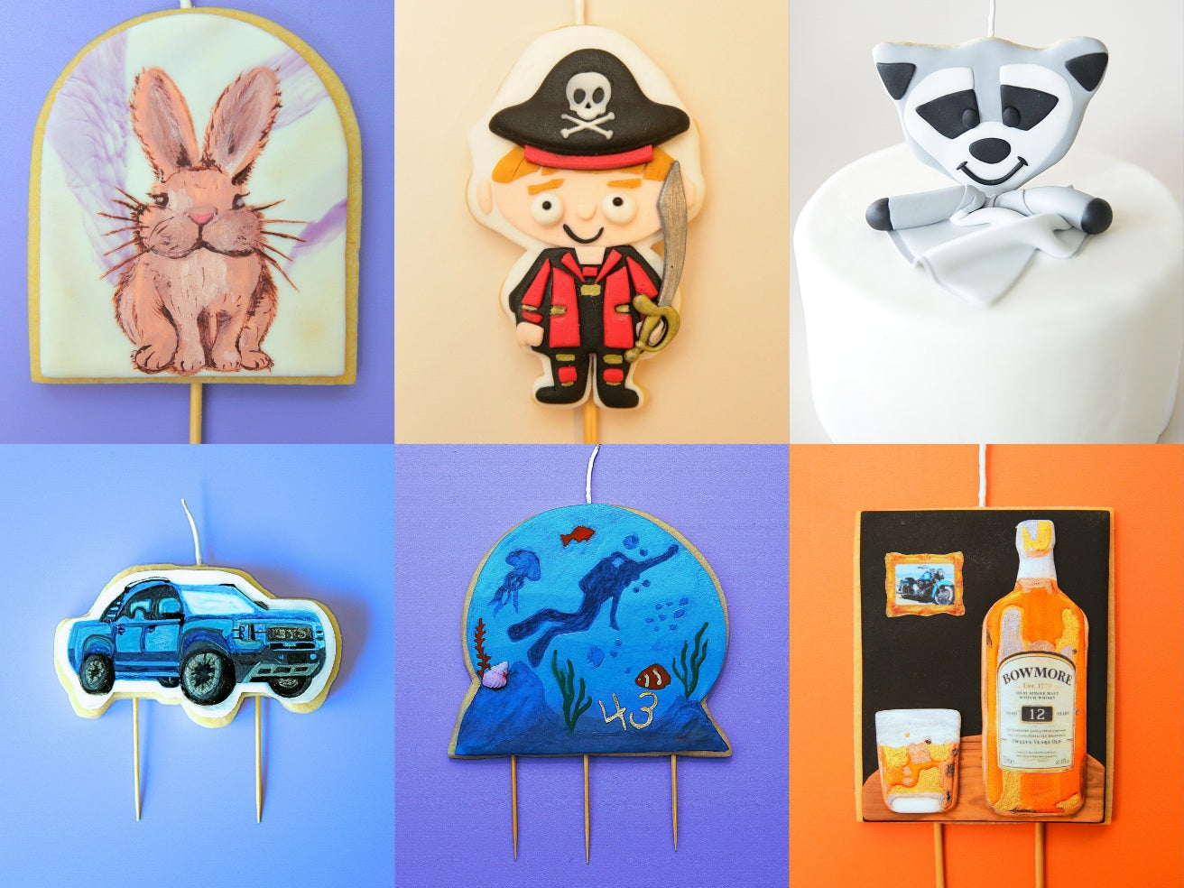 Custom Cookie Candles - Cake Toppers